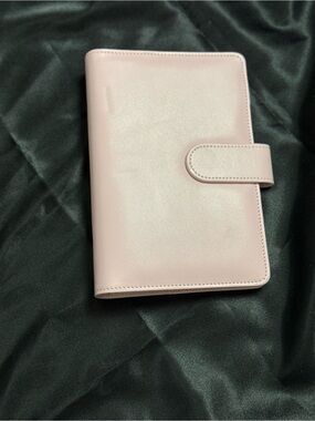 Blush Pink Faux Leather Organizer with Snap Closure/ Budget binder A6